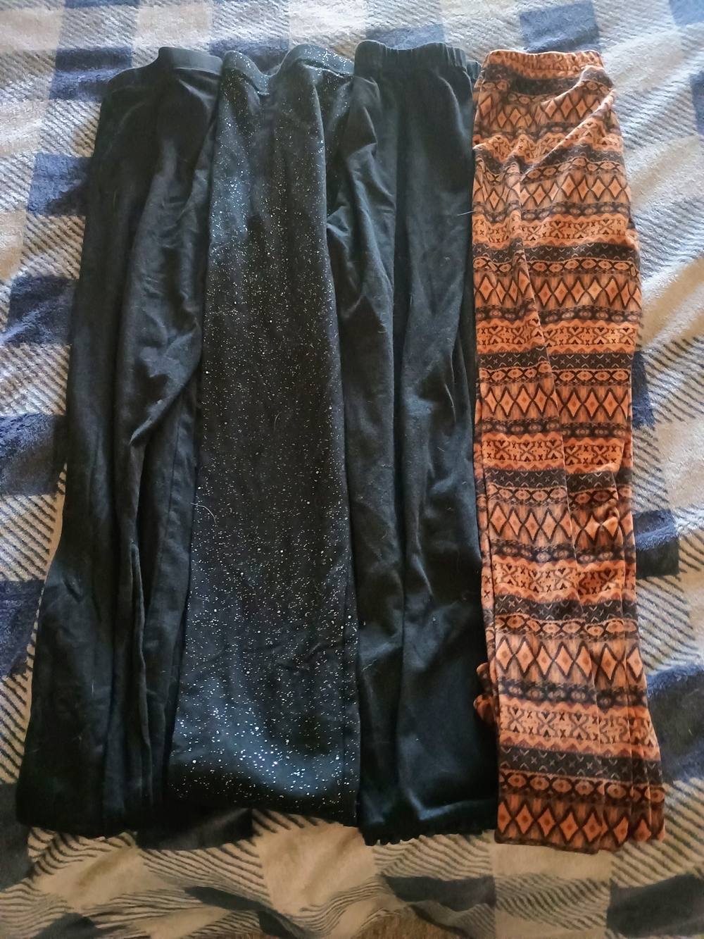 Girls Black and Rust Patterned Lounge Pants - Comfortable Elastic Waist